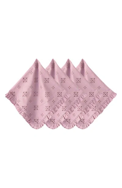 Juliska Eyelet Napkin, Set Of 4 In Lilac