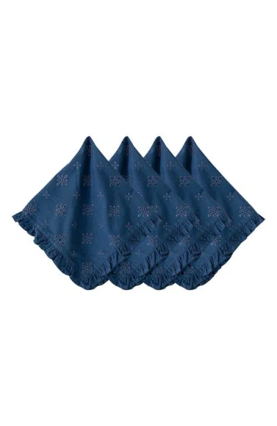 Juliska Eyelet Napkin, Set Of 4 In Navy