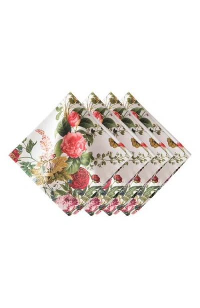 Juliska Field Of Flowers Set Of 4 Cotton Sateen Napkins In Multi