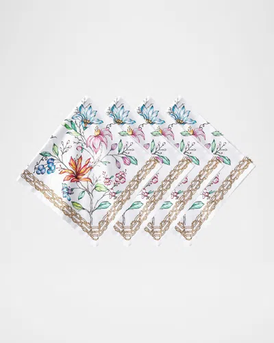 Juliska Floretta Napkins, Set Of 4 In Multi