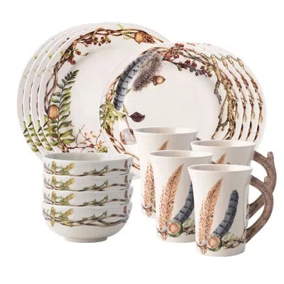 Juliska Forest Walk 4 - Piece Place Setting In White,brown,green