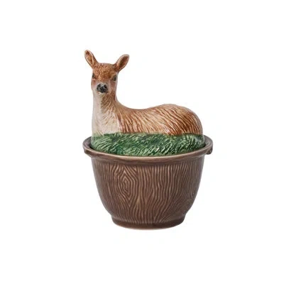 Juliska Forest Walk Deer Bowl With Lid - Multi In Brown