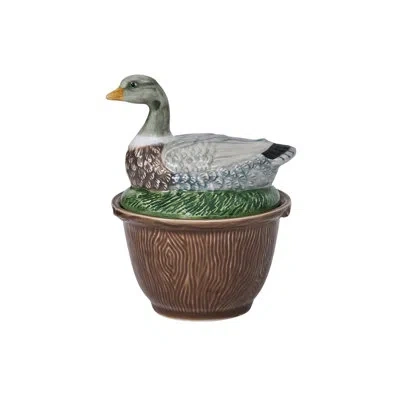 Juliska Forest Walk Duck Bowl With Lid - Multi In Brown
