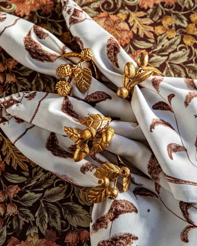 Juliska Forest Walk Leaf Assorted Napkin Rings, Set Of 4