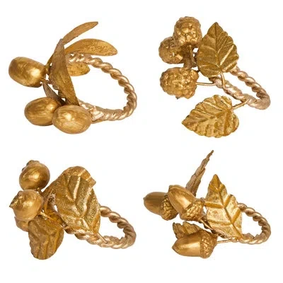 Juliska Forest Walk Leaf Napkin Ring Assorted - Gold
