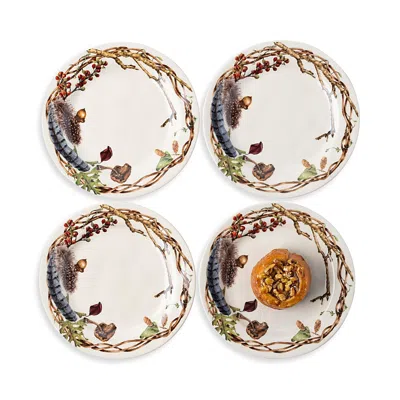Juliska Forest Walk Four-piece Cocktail Plate Set In Walnut Cafe Aulait