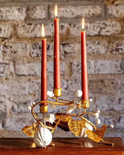 Juliska Forest Walk Pumpkin & Vine Triple Candlestick Holder