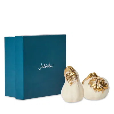 Juliska Forest Walk Pumpkin Salt & Pepper Shakers In Gold