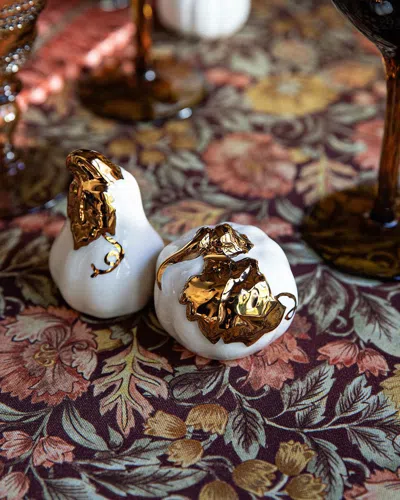 Juliska Forest Walk Pumpkin Salt & Pepper Shakers, Set Of 2 In Gold