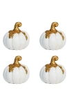 Juliska Forest Walk Pumpkin Set Of 4 Place Card Holders In White