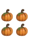 Juliska Forest Walk Pumpkin Set Of 4 Place Card Holders In Orange