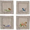 Juliska Forest Walk Set Of 4 Cocktail Napkins In Multi
