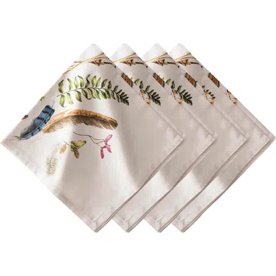 Juliska Forest Walk Set Of 4 Cotton Sateen Napkins In Animal Print