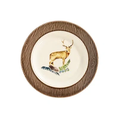 Juliska Forest Walk Stag Cocktail/side Plate In Café Au Lait