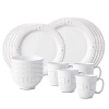 Juliska French Panel Whitewash 16 Piece Dinnerware Set, Service For 4