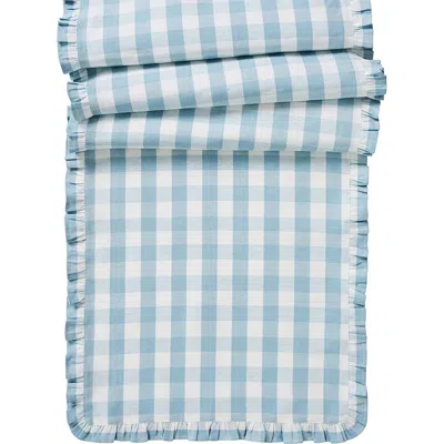 JULISKA JULISKA GINGHAM RUFFLE COTTON & LINEN TABLE RUNNER
