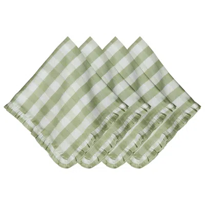 Juliska Gingham Ruffle Napkin In Multi