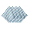 Juliska Gingham Ruffle Napkins, Set Of 4 In Blue