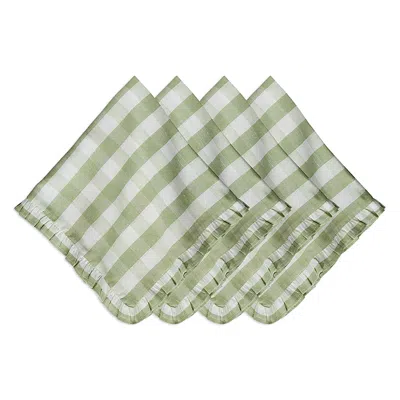 Juliska Gingham Ruffle Napkins, Set Of 4 In Multi