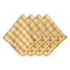 Juliska Gingham Ruffle Napkins, Set Of 4 In Yellow