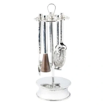 Juliska Graham Bar Tool 6 - Piece Set In Silver;brown