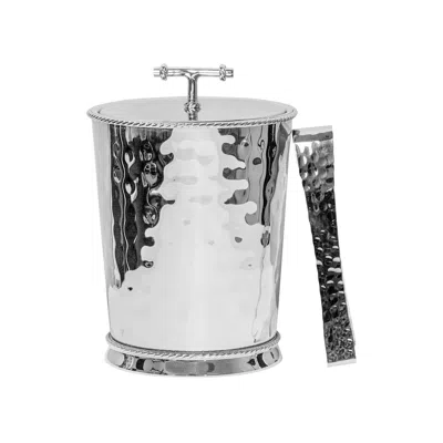 Juliska Graham Ice Bucket With Lid And Tongs In White