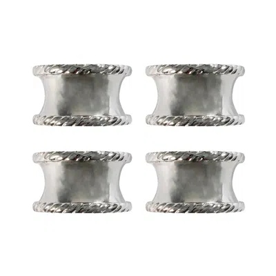 Juliska Graham Napkin Ring, Set Of 4 In Silver