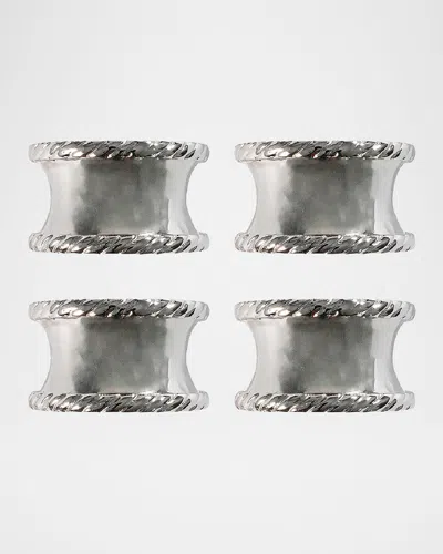 Juliska Graham Napkin Rings, Set Of 4 In Silver