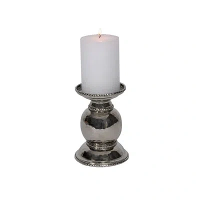 Juliska Graham Pillar/taper Candle Holder In Silver