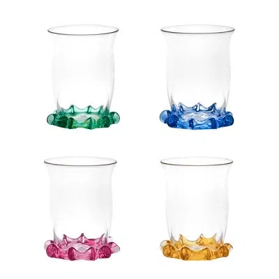 Juliska Harriet Shot Glass Assorted In Blue,green,pink,yellow