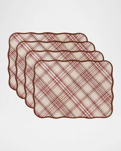 Juliska Harvest Tartan Placemats, Set Of 4 In Red