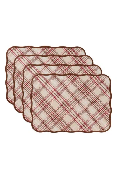 Juliska Harvest Tartan Set Of 4 Placemats In Multi