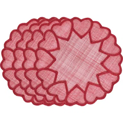 Juliska Heart Placemat Set Of 4 Placemats In Red