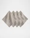 Juliska Heidi Embroidered Napkin, Set Of 4 In Natural