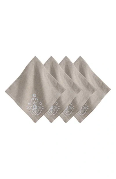 JULISKA JULISKA HEIDI SET OF 4 EMBROIDERED LINEN NAPKINS