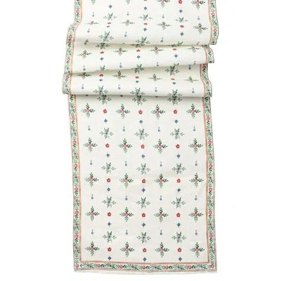 Juliska Heidi Table Runner In Green,red,cream