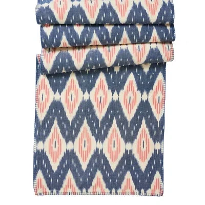 Juliska Ikat 18" X 90" Table Runner - Blue/pink