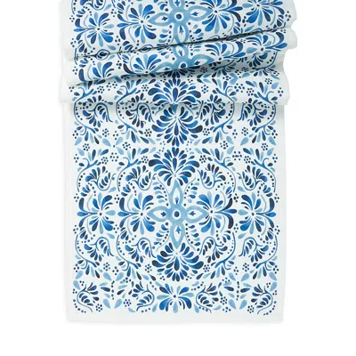 Juliska Indigo Iberian Table Runner, 18 X 90