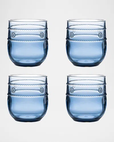 Juliska Isabella Acrylic Small Blue Tumblers, Set Of 4
