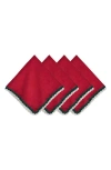 Juliska Isadora Set Of 4 Napkins In Red