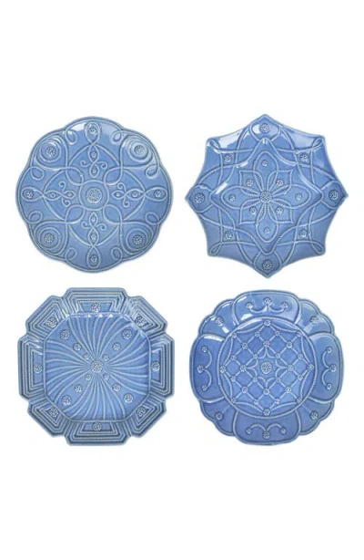Juliska Jardin Du Monde Set Of 4 Salad Plates In Blue
