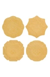 Juliska Jardins Du Monde Assorted Dessert/salad Plates, Set Of 4 In Daffodil