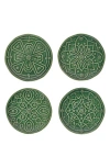 Juliska Jardin Du Monde Set Of 4 Side Plates In Basil