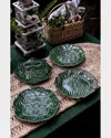Juliska Veronica Beard Jardins Du Monde Assorted Green Party Plates, Set Of 4 In Basil
