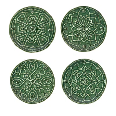 JULISKA JARDINS DU MONDE ASSORTED SIDE/COCKTAIL PLATES, SET OF 4