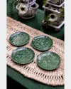 Juliska Jardin Du Monde Set Of 4 Side Plates In Basil