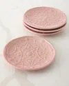 Juliska Jardins Du Monde Assorted Side/cocktail Plates, Set Of 4 In Pink