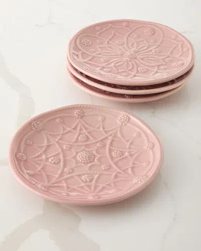 Juliska Jardins Du Monde Assorted Side/cocktail Plates, Set Of 4 In Pink