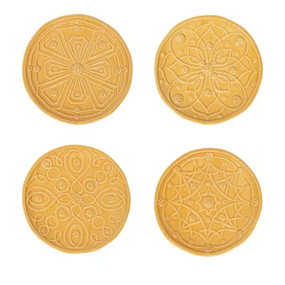 JULISKA JARDINS DU MONDE ASSORTED SIDE/COCKTAIL PLATES, SET OF 4