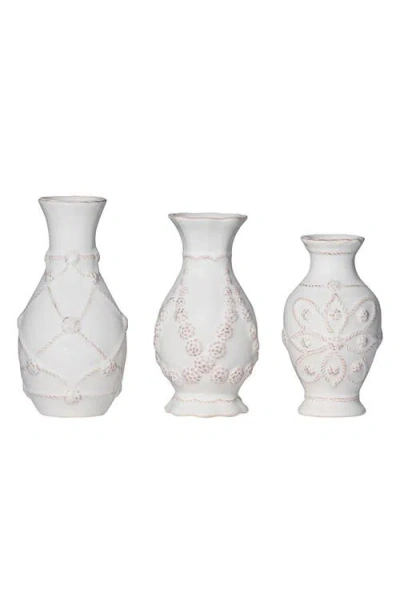 Juliska Jardins Du Monde Set Of 3 Mini Vases In White